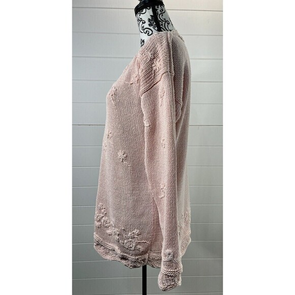 Y2K Express Tricot Sweater Womens S Hand Knitted Pink Floral Coquette Swiftie - Picture 5 of 11